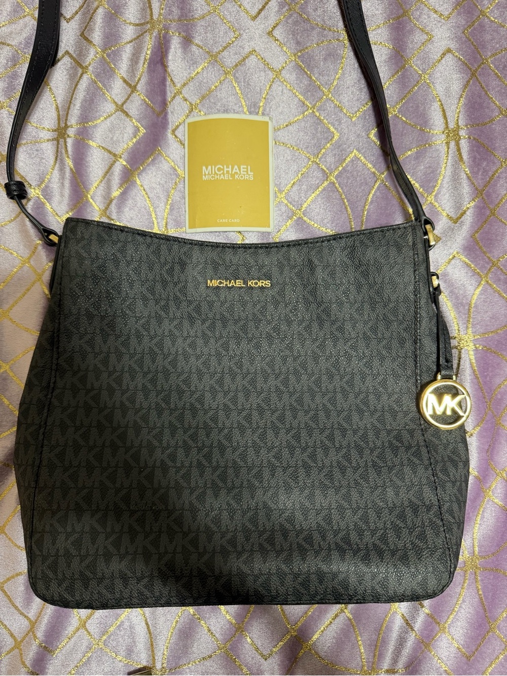 💥 Michael Kors Black MK Logo Bag with Gold Accents